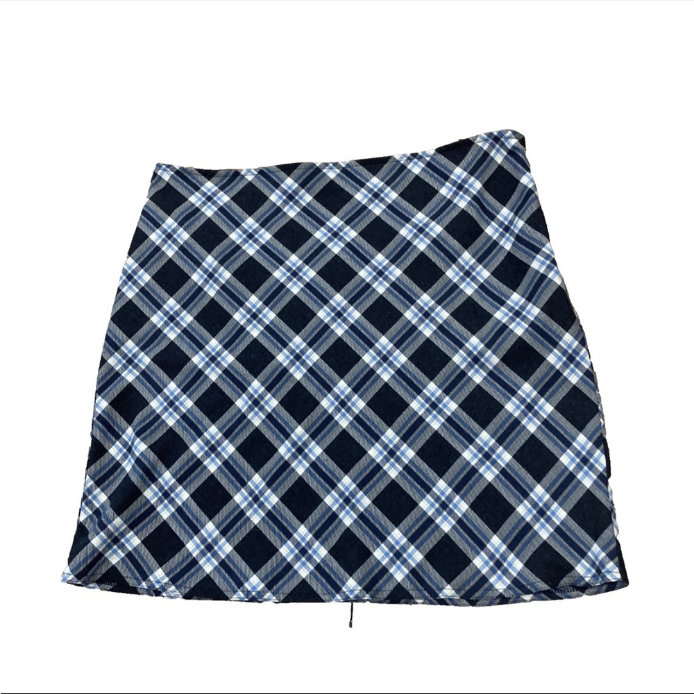 Vtg Aeropostale Plaid Skirt Women's 11 12 Gray Blue Multi Preppy Schoolgirl